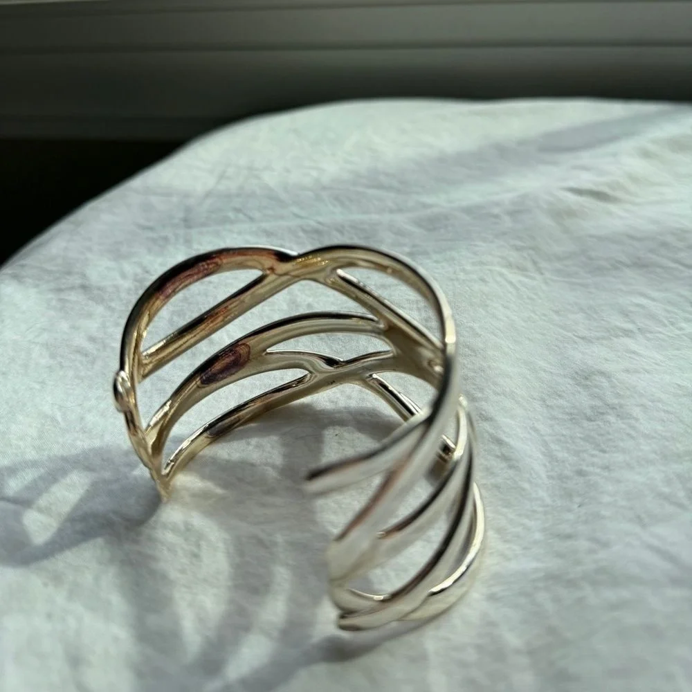Stella‎ & Dot Odette Fitted Silver Cuff Bracelet